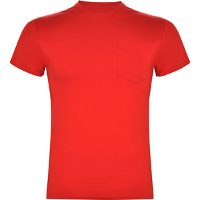Camiseta con bolsillo unisex Teckel foto pecho rojo