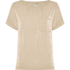 Camiseta escote amplio con bolsillo para mujer Maya pecho angora
