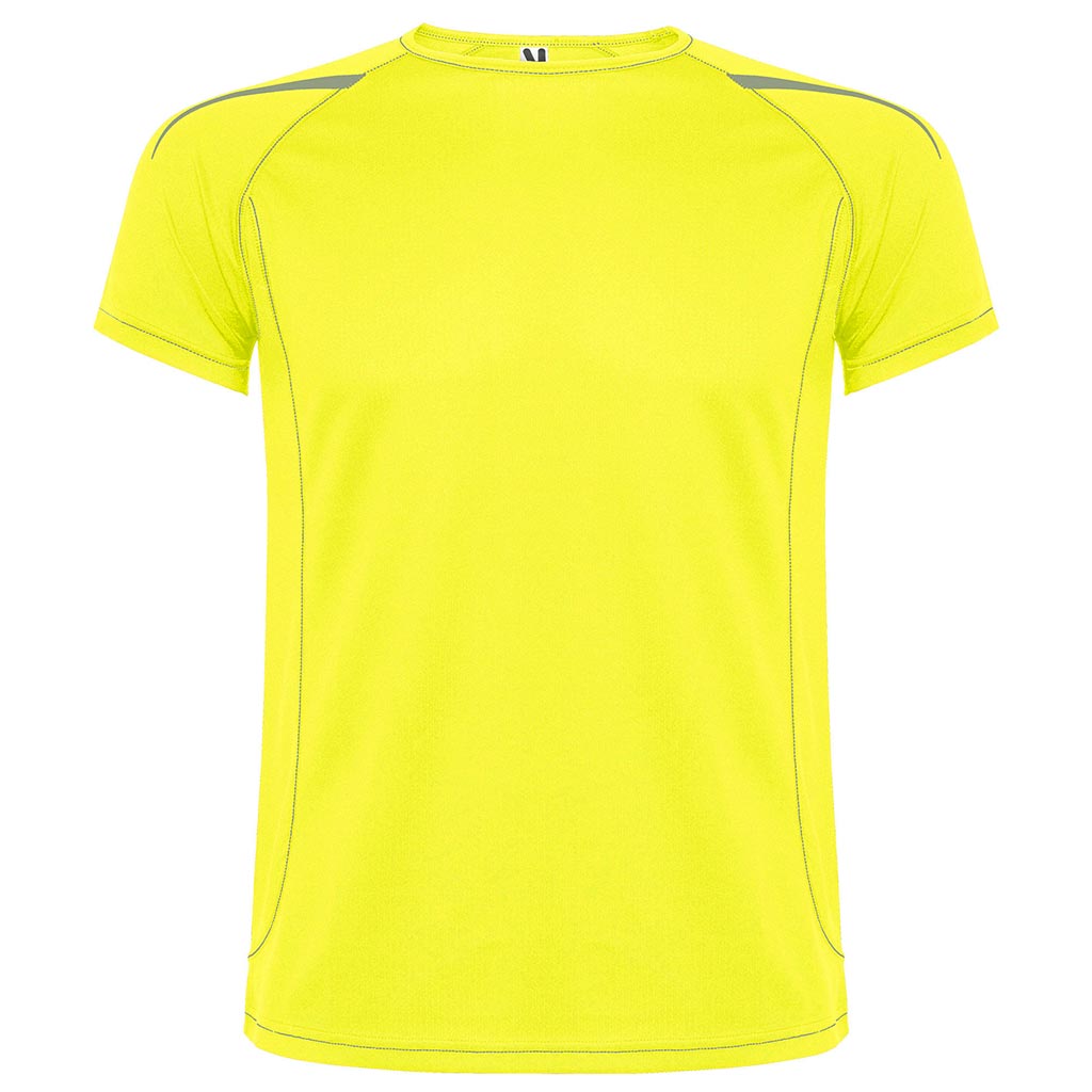 Camiseta tecnica combinada unisex sepang color amarillo fluor