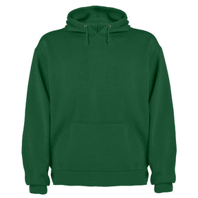 Sudadera capucha unisex pecho verde botella