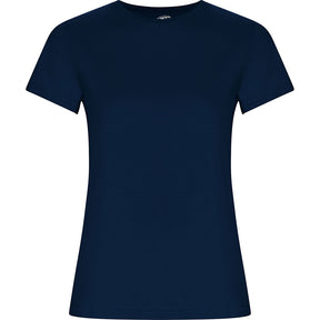 Camiseta orgánica Golden woman pecho azul marino