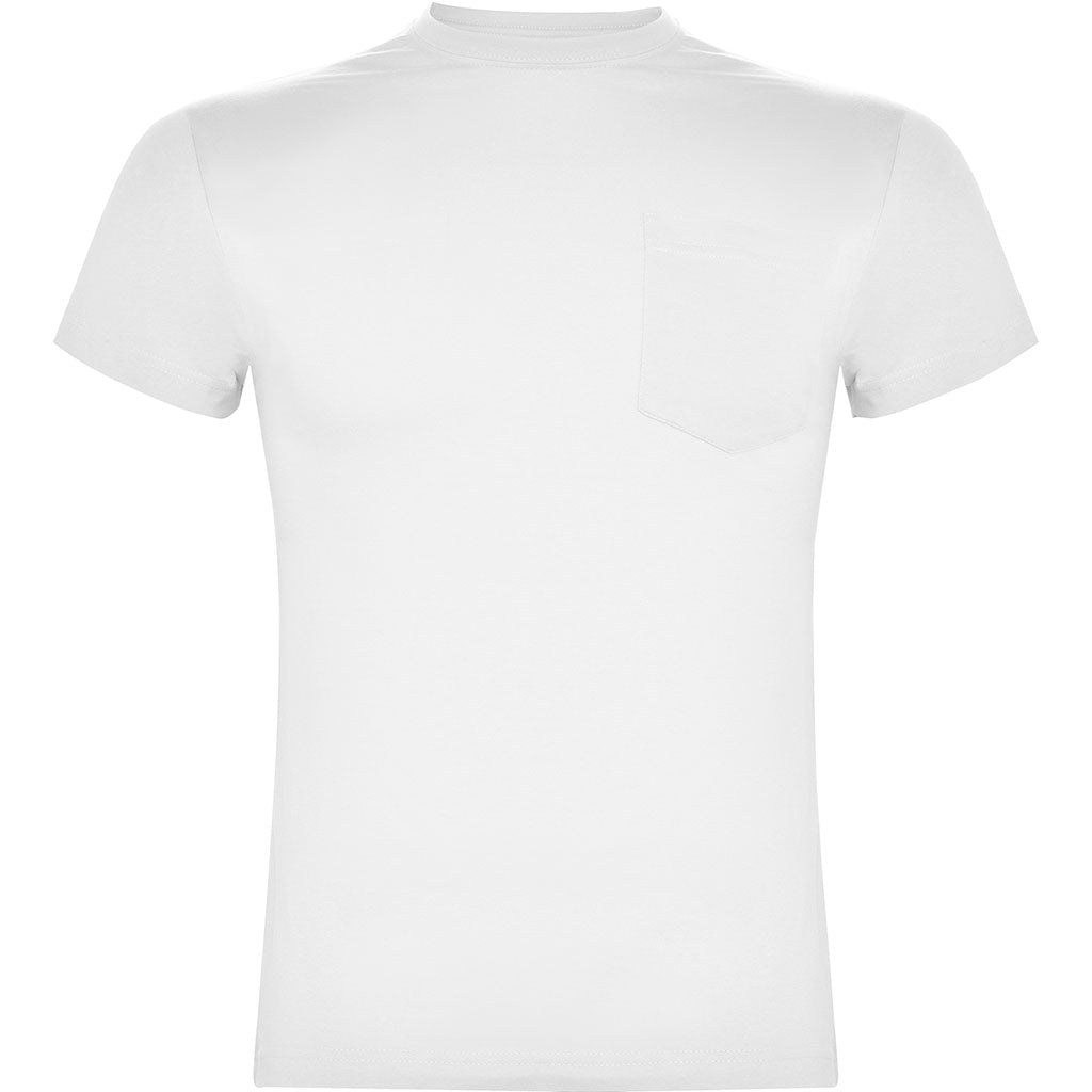 Camiseta con bolsillo unisex Teckel foto pecho blanco