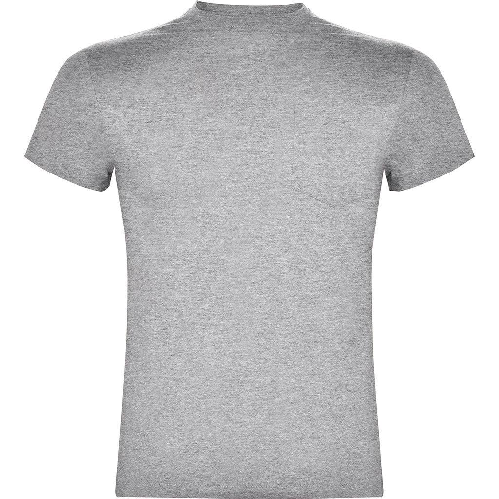 Camiseta con bolsillo unisex Teckel foto pecho gris