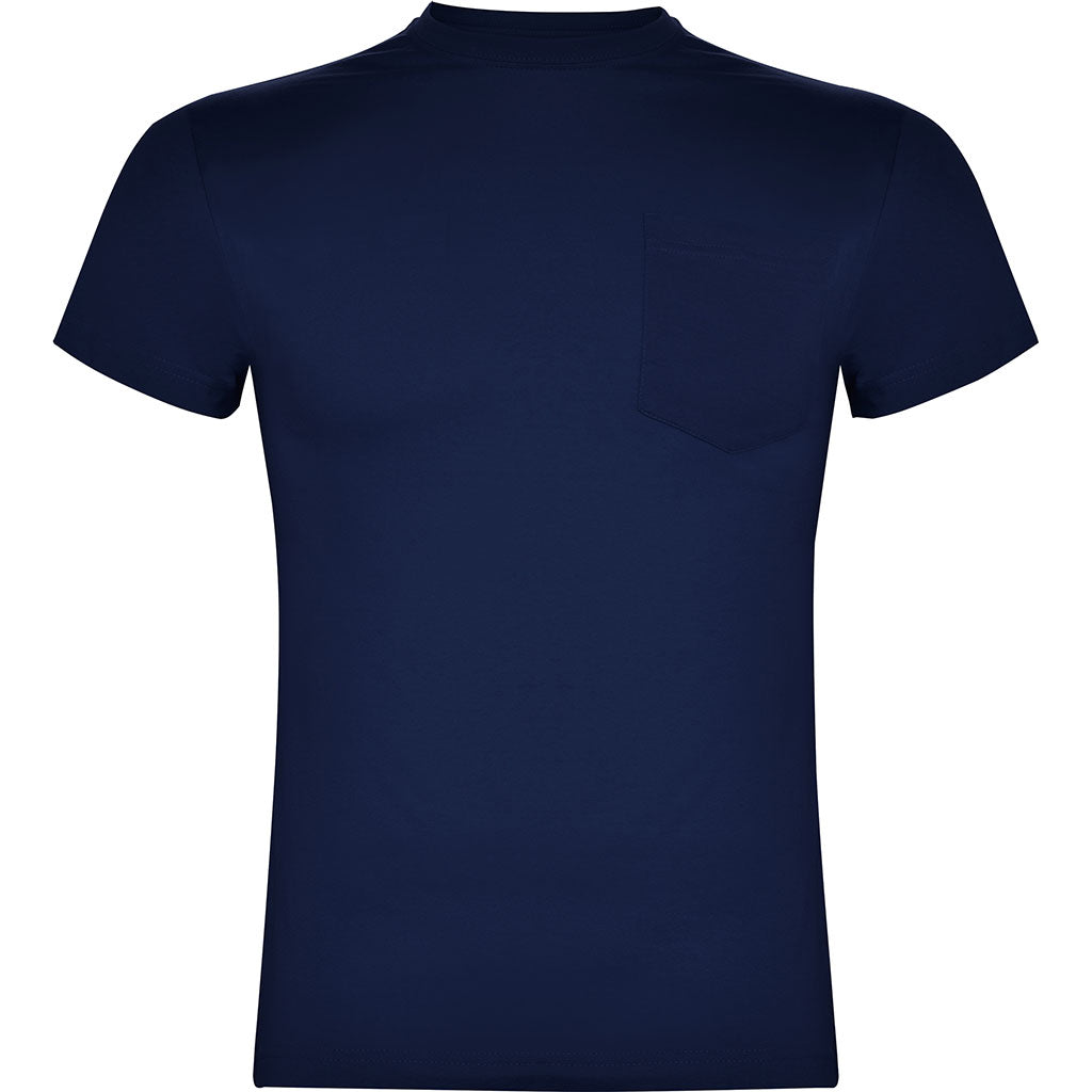 Camiseta con bolsillo unisex Teckel foto pecho azul marino