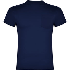 Camiseta con bolsillo unisex Teckel foto pecho azul marino