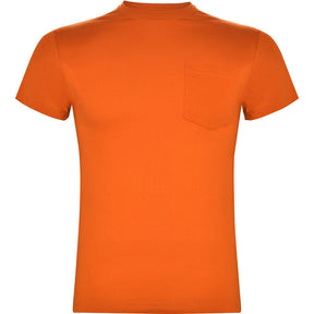 Camiseta con bolsillo unisex Teckel foto pecho naranja