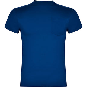 Camiseta con bolsillo unisex Teckel foto pecho azul royal