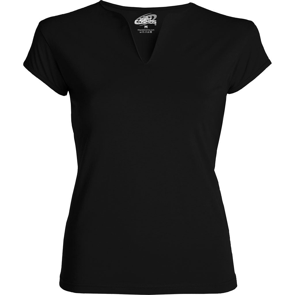Camiseta cuello pico mujer Belice pecho negro