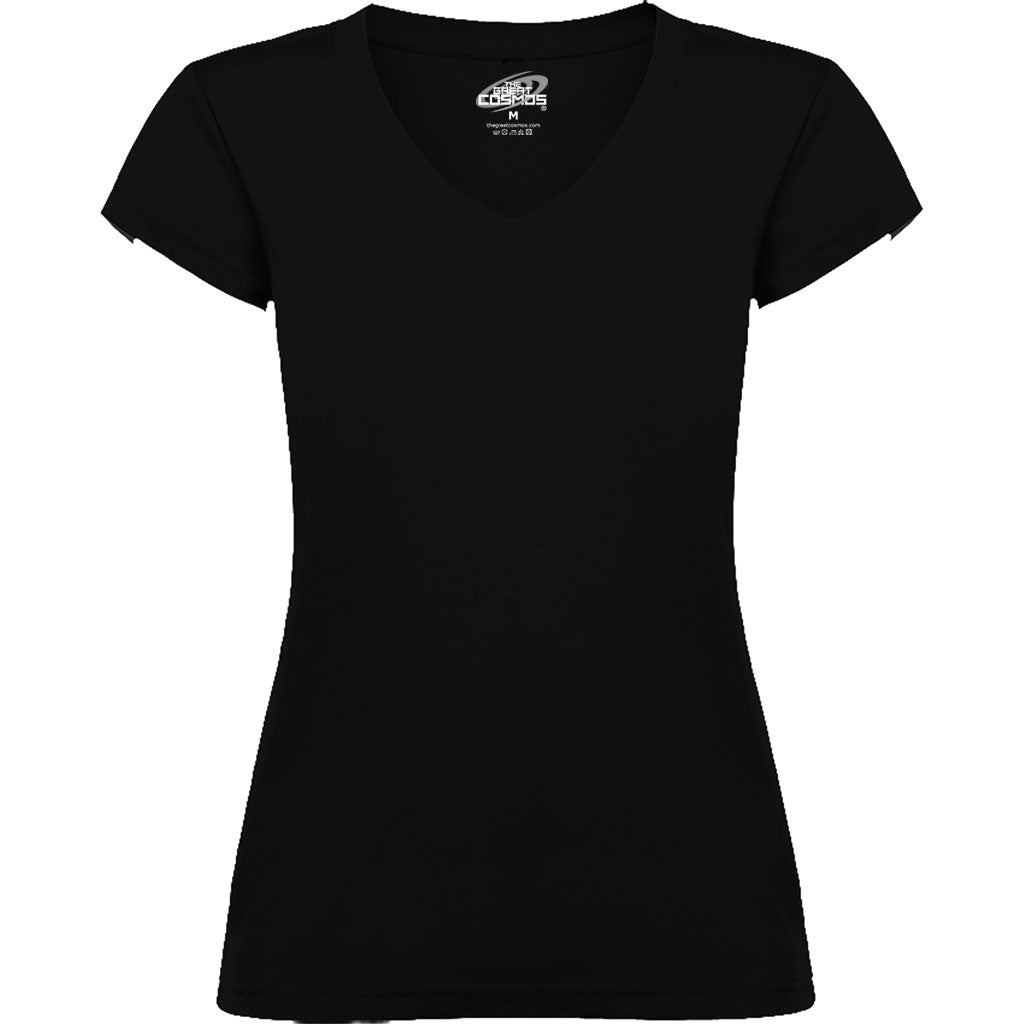 Camiseta cuello pico mujer Victoria pecho negro