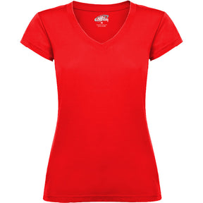 Camiseta cuello pico mujer Victoria pecho rojo