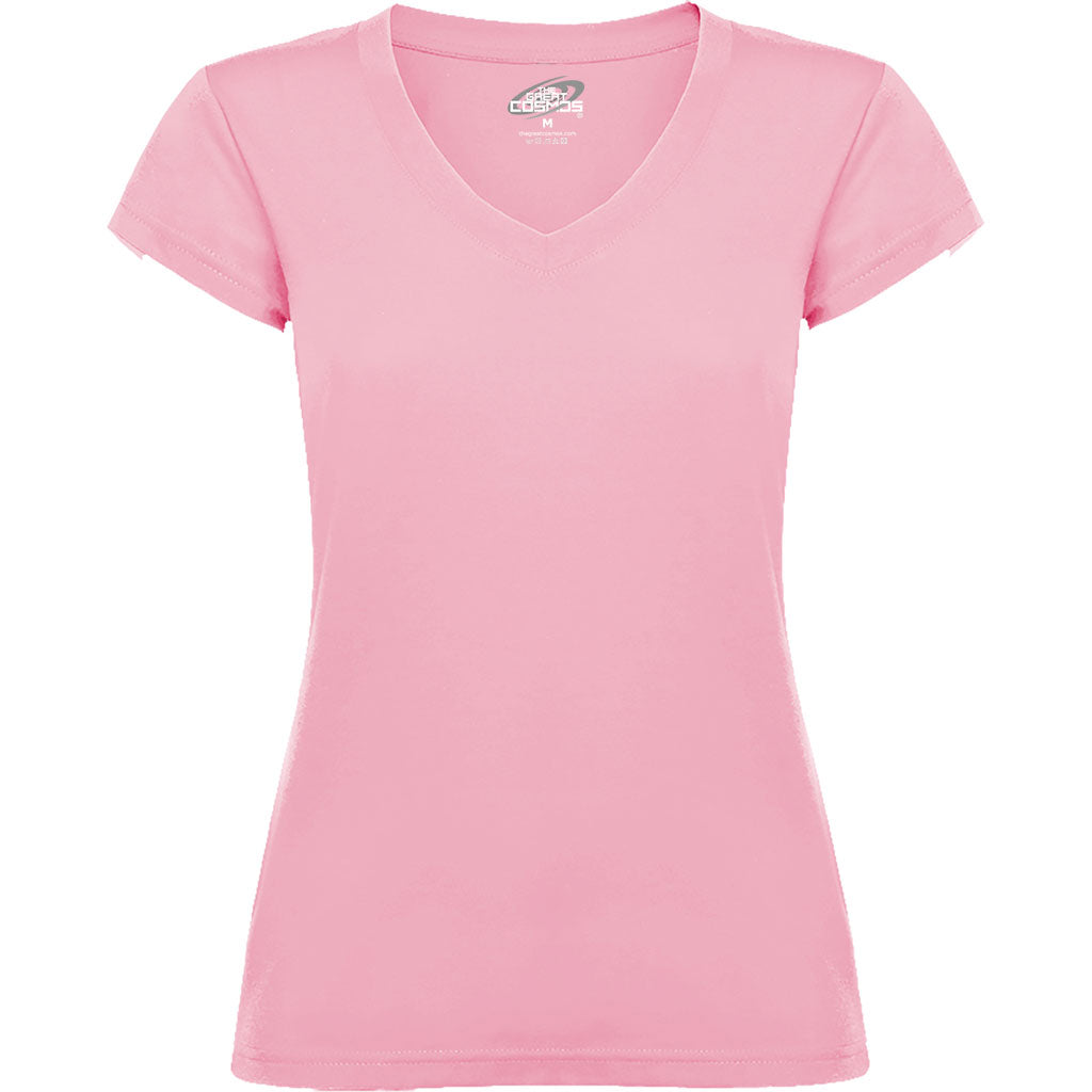 Camiseta cuello pico mujer Victoria pecho rosa