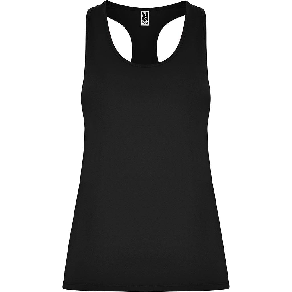 Camiseta deportiva tirantes nadadora mujer Aida color negro