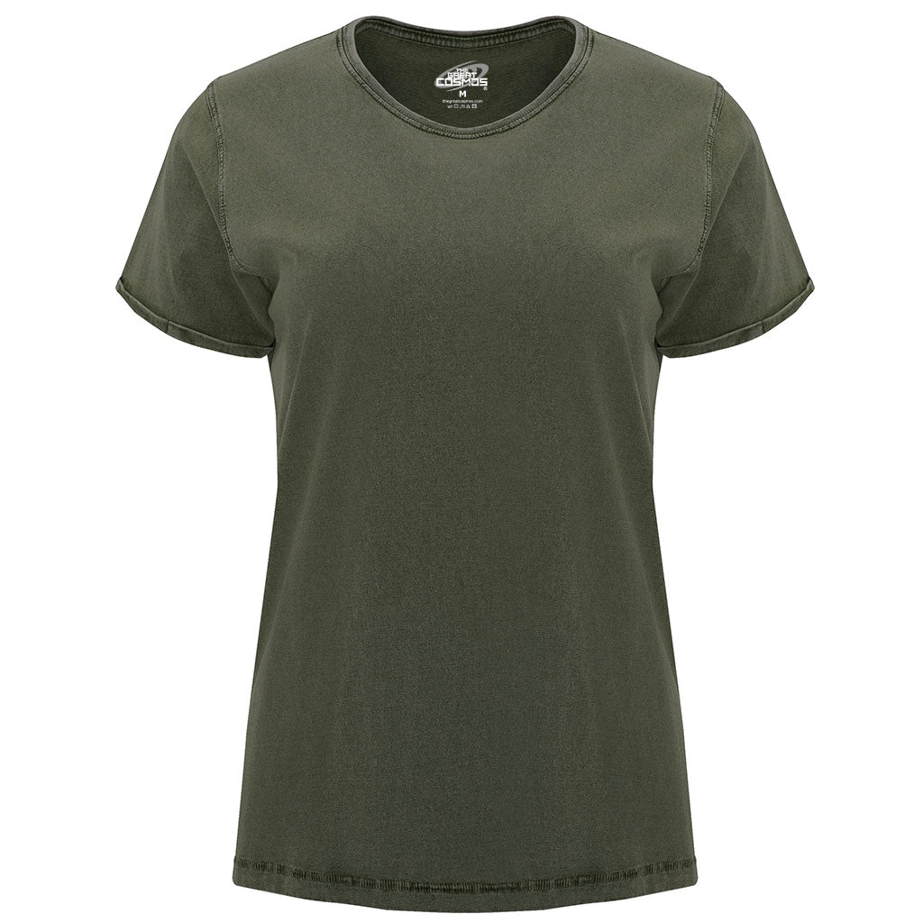 Camiseta efecto vaquero Husky woman pecho verde militar oscuro