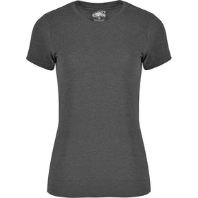 Camiseta estilo jaspeado para mujer Fox Woman foto pecho negro