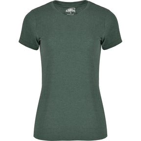 Camiseta estilo jaspeado para mujer Fox Woman foto pecho verde botella