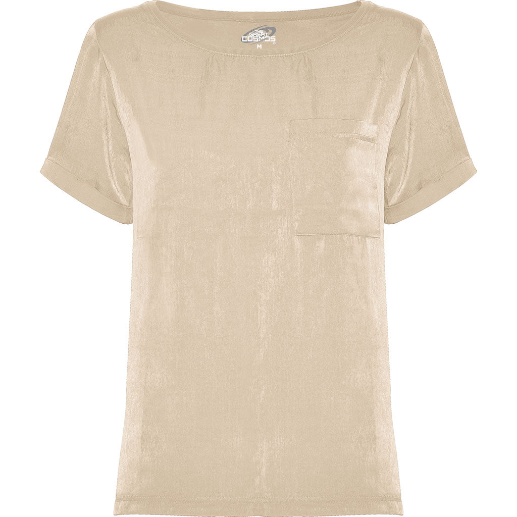 Camiseta escote amplio con bolsillo para mujer Maya pecho angora