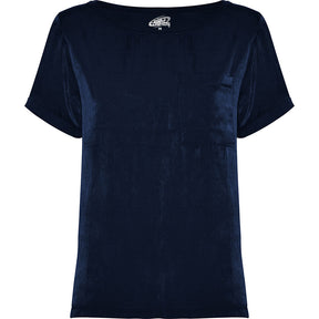 Camiseta escote amplio con bolsillo para mujer Maya pecho azul marino