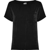 Camiseta escote amplio con bolsillo para mujer Maya pecho negro