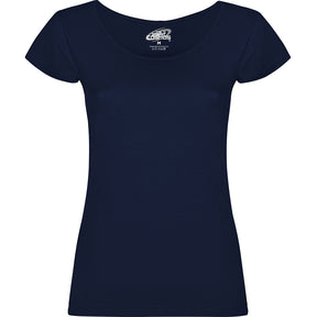 Camiseta cuello redondo para mujer Guadalupe pecho azul marino