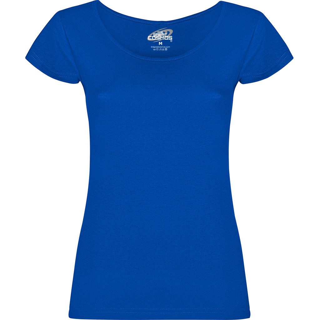 Camiseta cuello redondo para mujer Guadalupe pecho azul royal