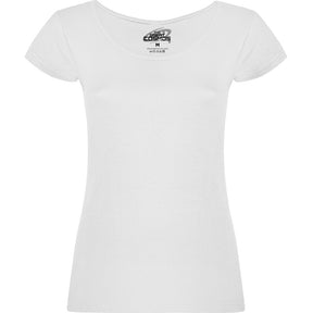 Camiseta cuello redondo para mujer Guadalupe pecho blanco