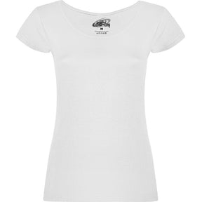 Camiseta cuello redondo para mujer Guadalupe pecho blanco