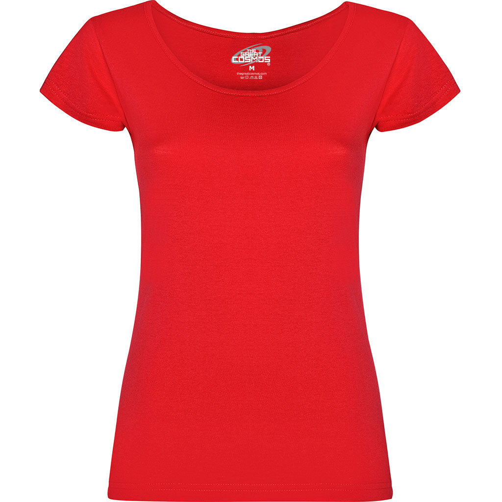 Camiseta cuello redondo para mujer Guadalupe pecho rojo