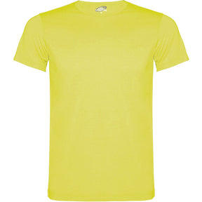 Camiseta poliester tacto algodon unisex akita pecho amarillo fluor