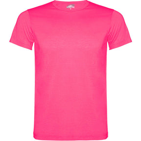 Camiseta poliester tacto algodon unisex akita pecho rosa fluor