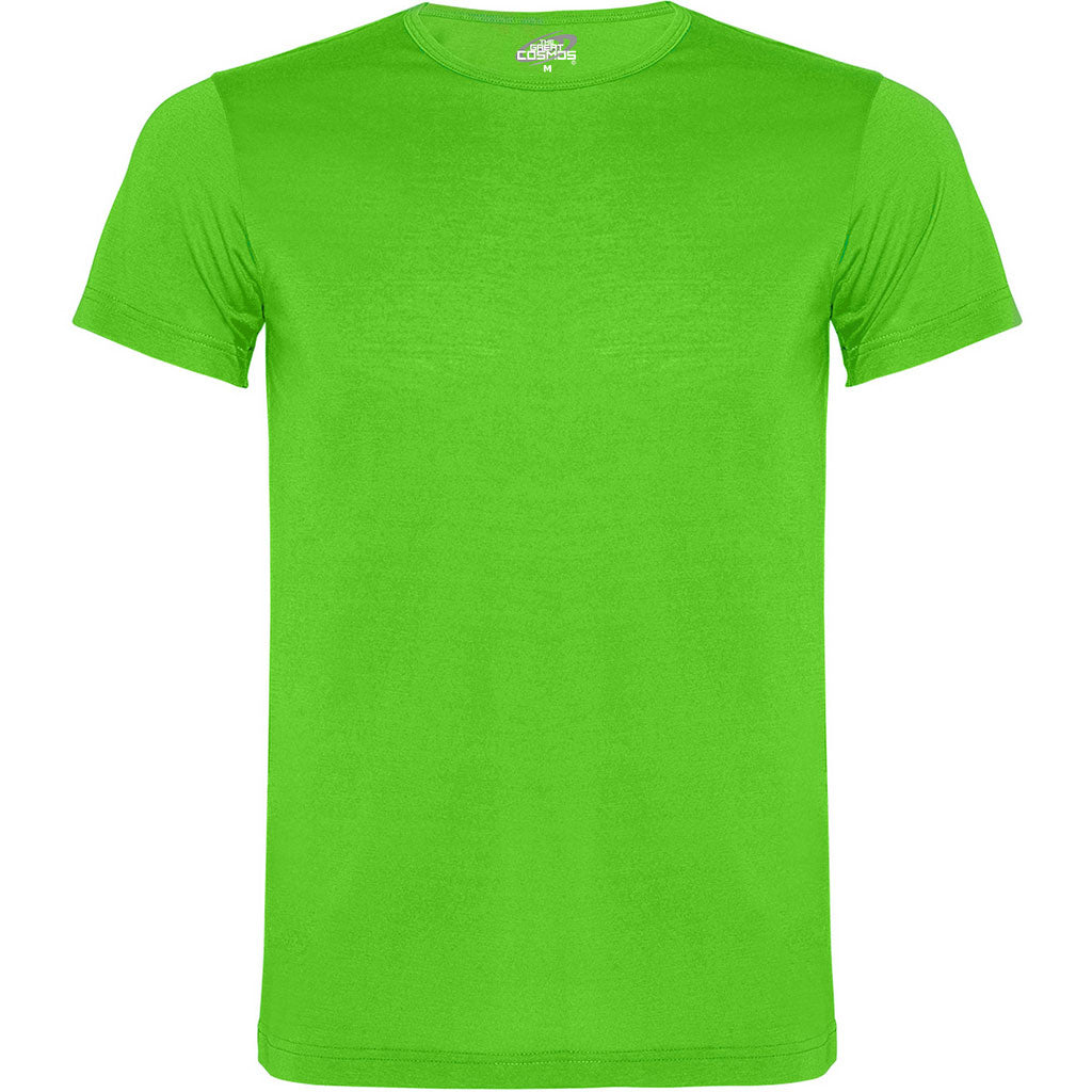 Camiseta poliester tacto algodon unisex akita pecho verde fluor