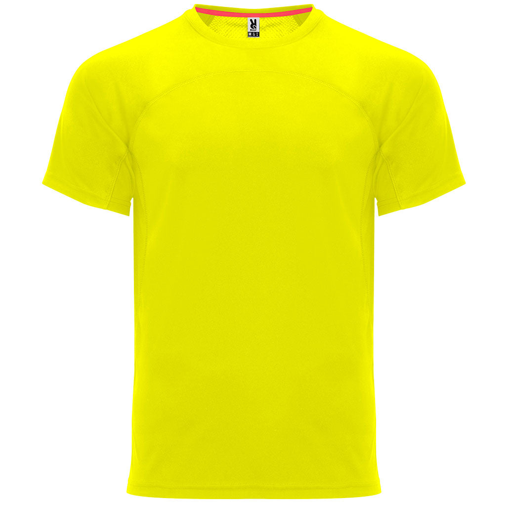 Camiseta técnica dos tejidos monaco color amarillo fluor
