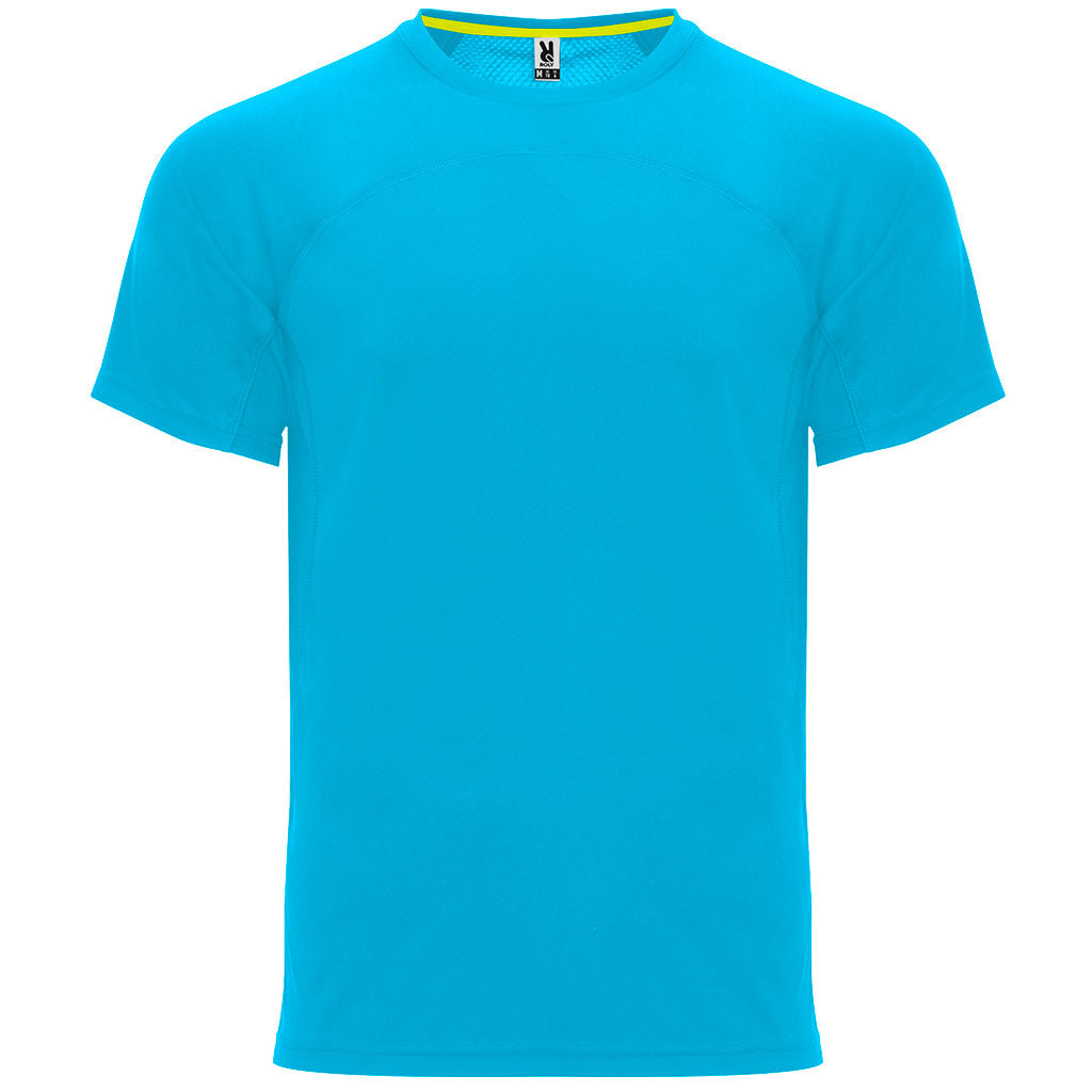 Camiseta técnica dos tejidos monaco color azul turquesa