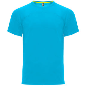 Camiseta técnica dos tejidos monaco color azul turquesa