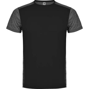 Camiseta técnica combinada dos tejidos zolder colores negro y negro vigore