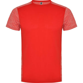 Camiseta técnica combinada dos tejidos zolder colores rojo y rojo vigore