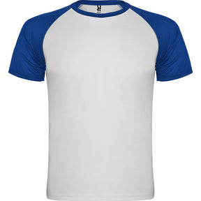 Camiseta técnica combinada indianapolis colores blanco y azul royal