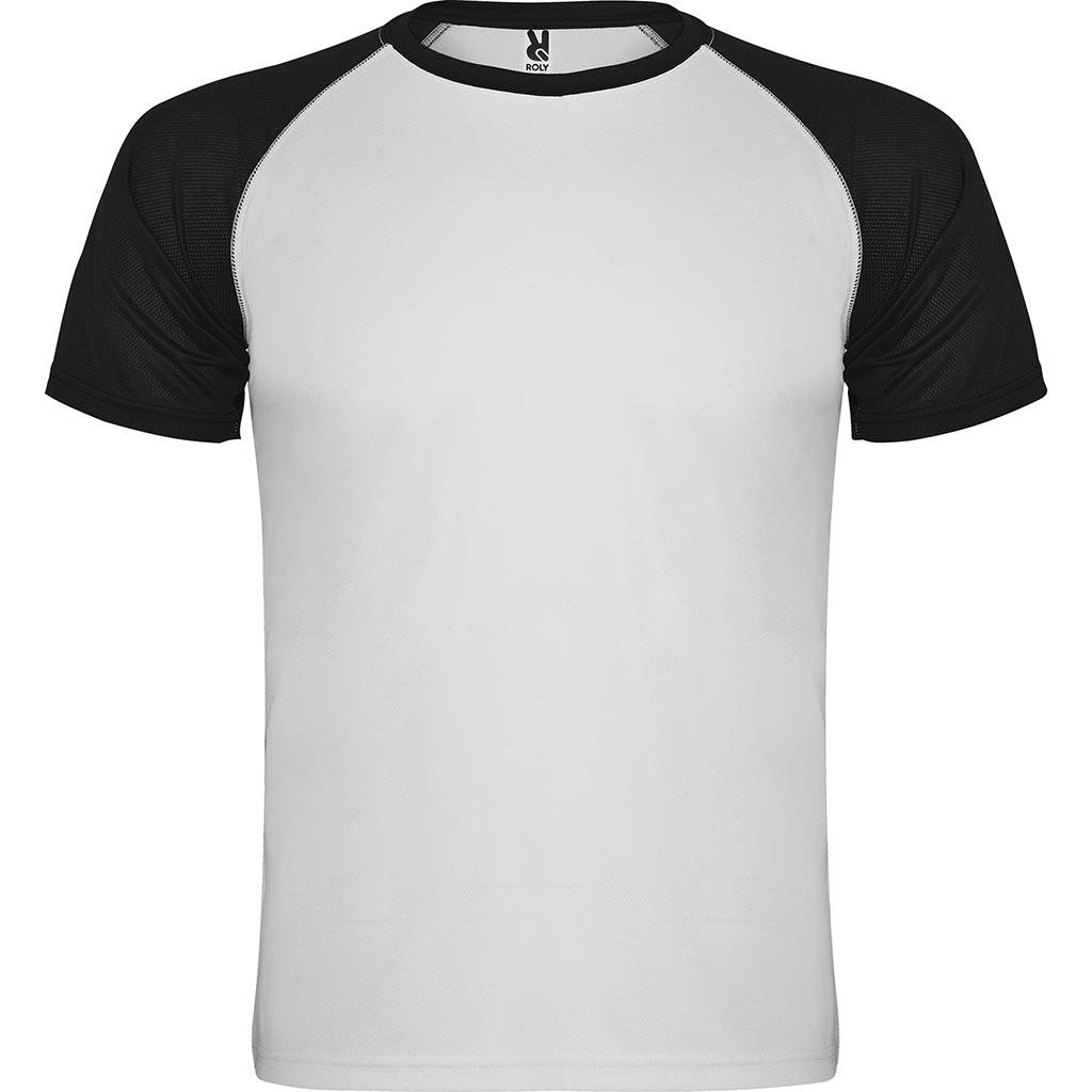 Camiseta técnica combinada indianapolis colores blanco y negro