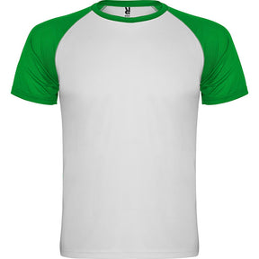 Camiseta técnica combinada indianapolis colores blanco y verde helecho