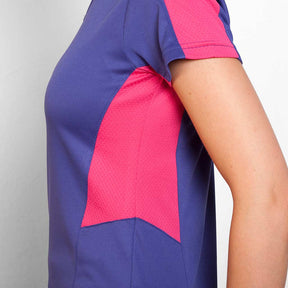 Camiseta técnica cuello pico combinada mujer suzuka detalle lateral
