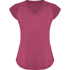 Camiseta técnica cuello pico mujer avus color rosetón vigore