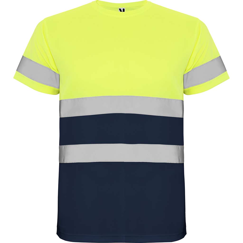 Camiseta técnica laboral alta visibilidad Delta - marino/amarillo fluor