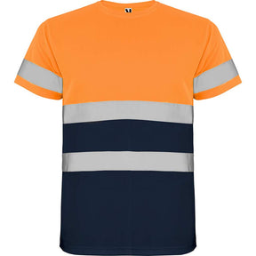 Camiseta técnica laboral alta visibilidad Delta - marino/naranja fluor