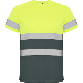 Camiseta técnica laboral alta visibilidad Delta - plomo/amarillo fluor