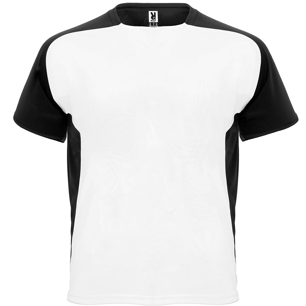 Camiseta técnica raglan combinada bugatti colores blanco y negro