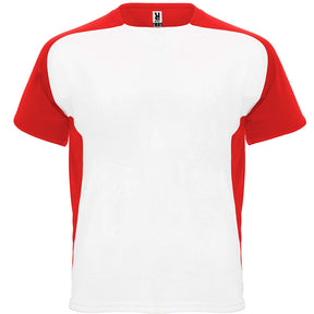 Camiseta técnica raglan combinada bugatti colores blanco y rojo