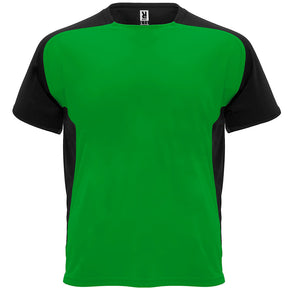 Camiseta técnica raglan combinada bugatti colores verde helecho y negro