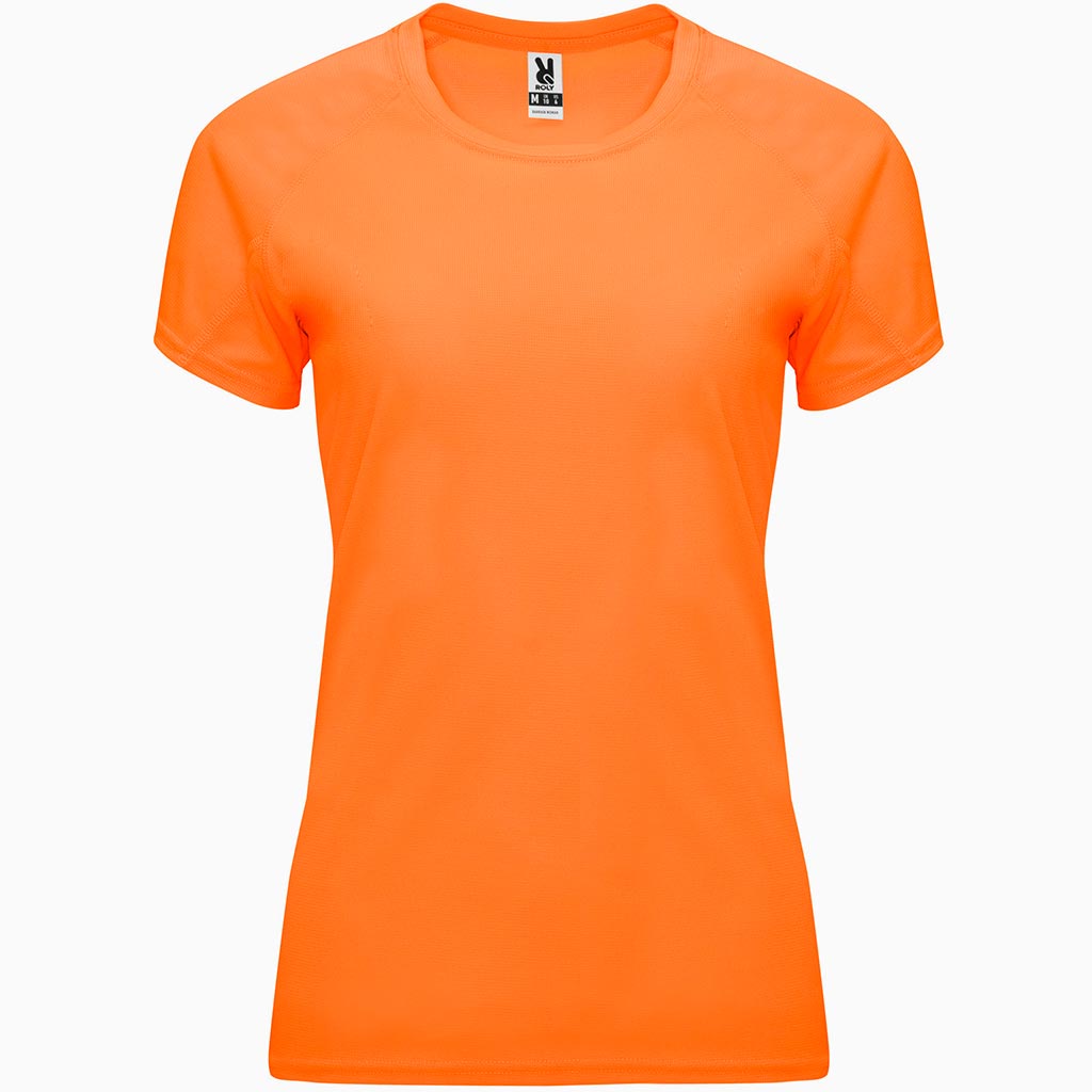 Camiseta tecnica raglan mujer BAHRAIN woman color naranja fluor