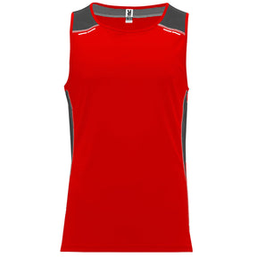 Camiseta técnica tirantes reflectante misano colores rojo y ébano