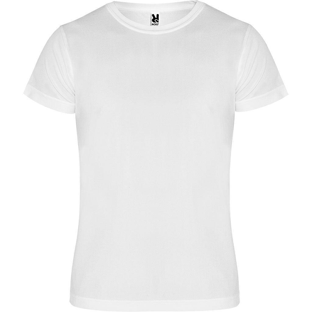 Camiseta técnica unisex infantil pecho blanco
