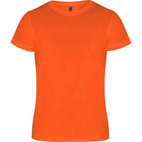 Camiseta técnica unisex infantil pecho naranja fluor